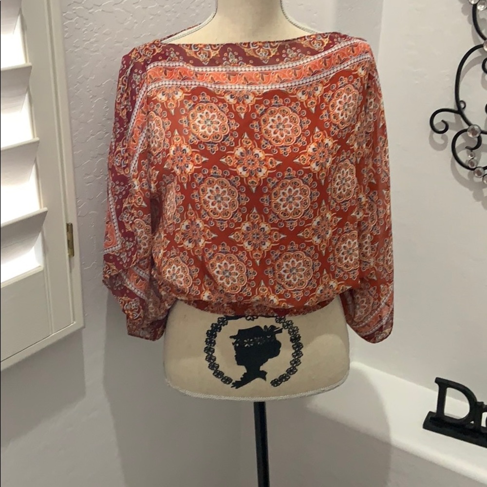 Max Studio Handkerchief  Boho Chic Shirt